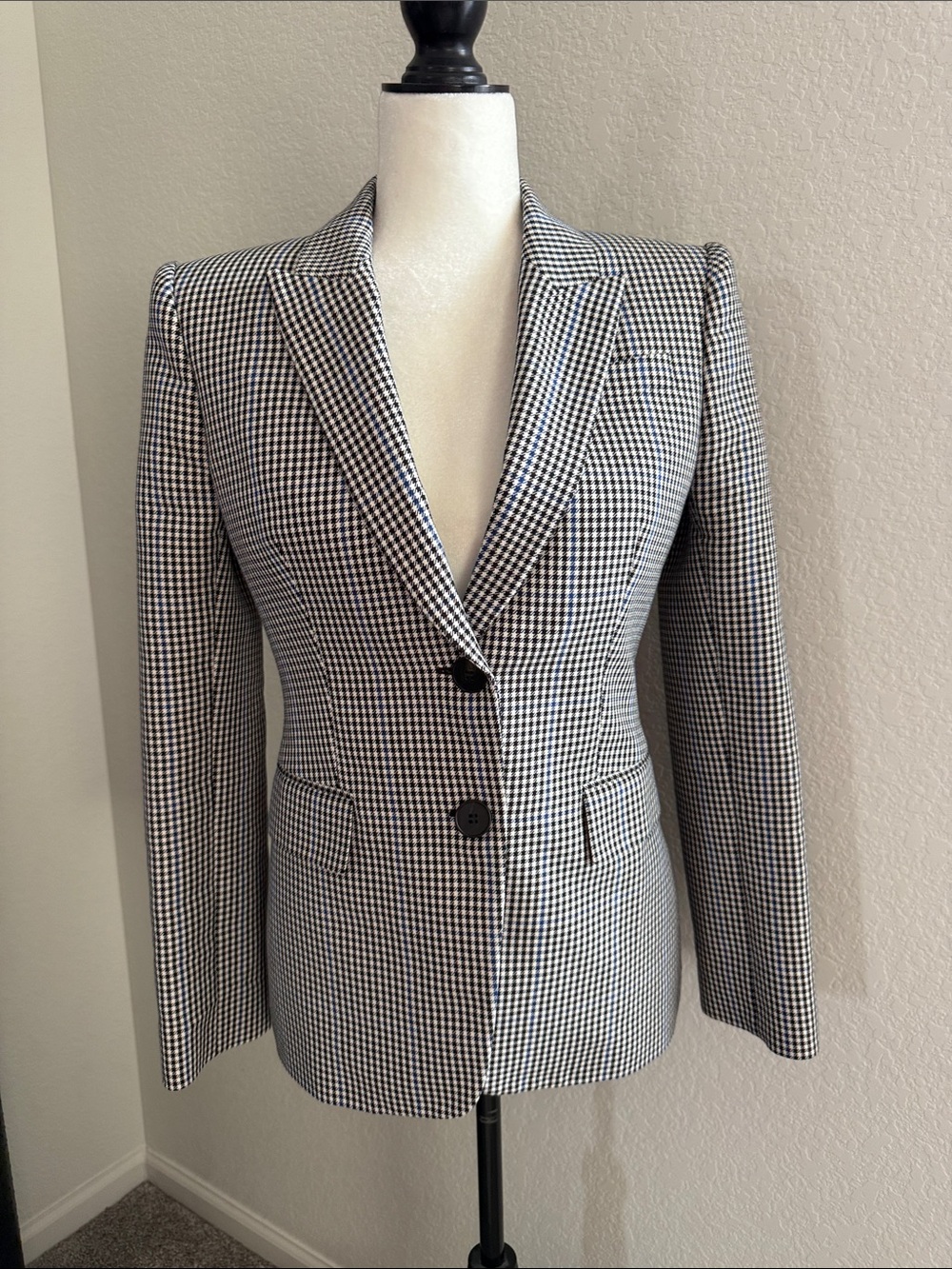 Alexander McQueen Made in Italy Houndstooth Print Blazer/Coat Size 42